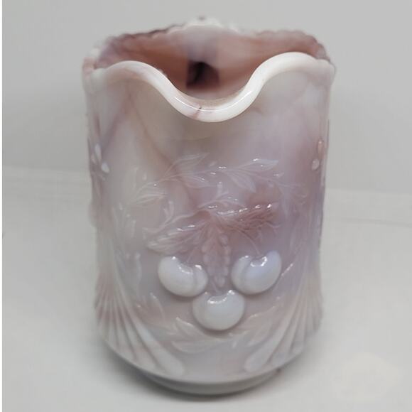 Vintage L.G. Wright 50s Purple White Cherry Glass Jug Pitcher Retro Décor - Picture 5 of 14